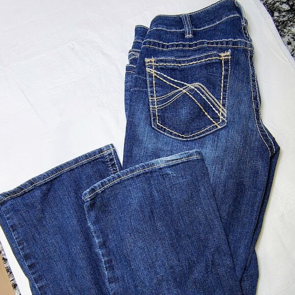 ARIAT 34"X 29" X9" MID RISE BOOTCUT DARK WASH JEANS - Picture 1 of 7